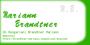 mariann brandtner business card